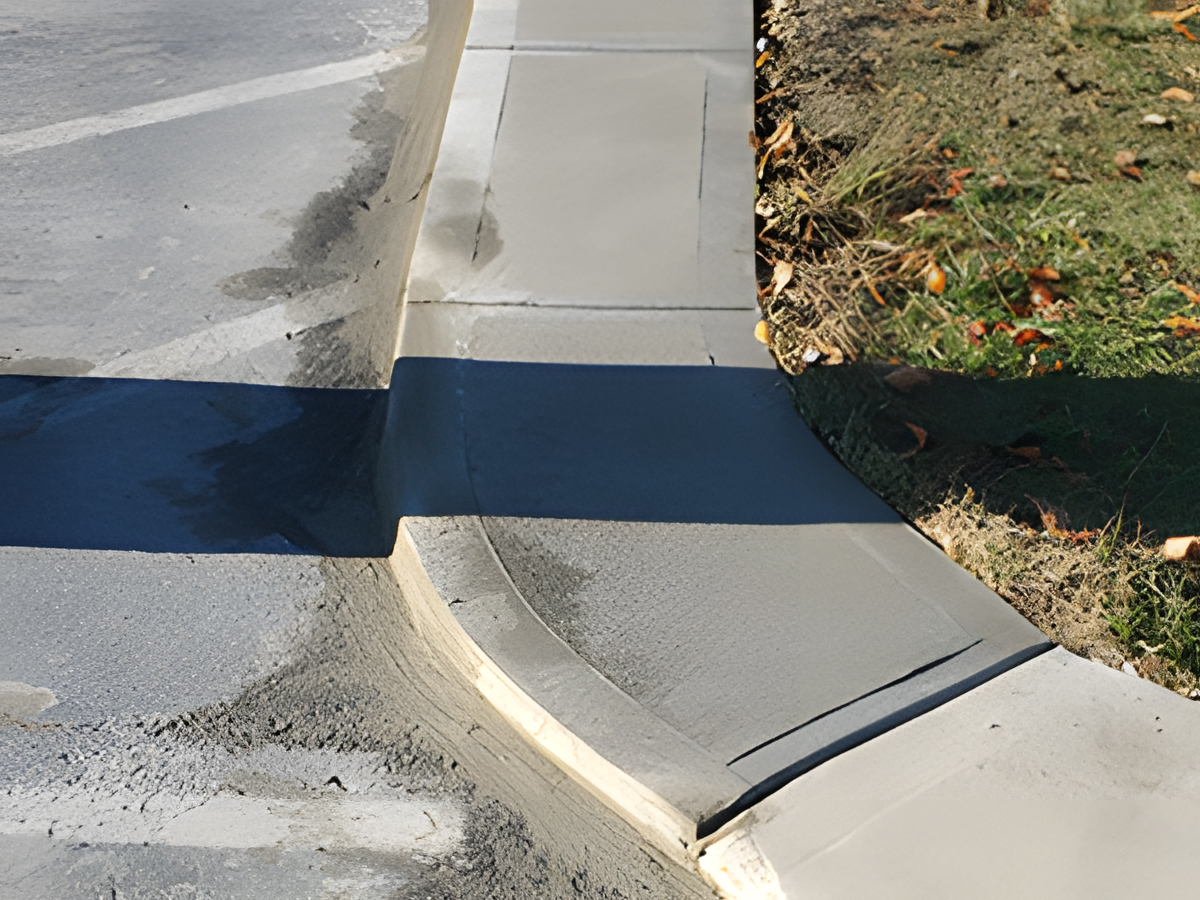Newly poured concrete pavement on an Indianapolis commercial site